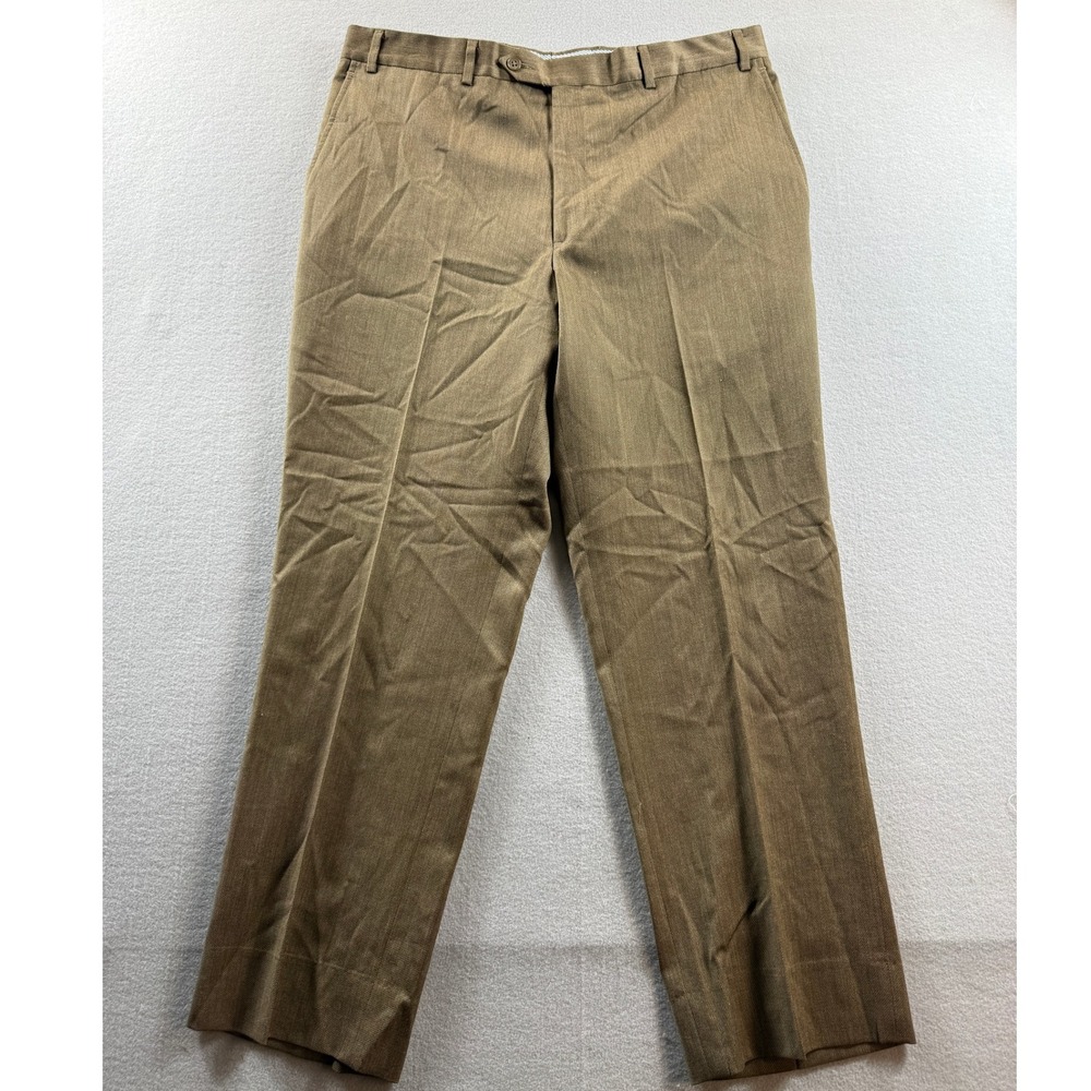 Kirkland Signature Dress Pants Mens 36x29 Brown Wool Warren of Stafford